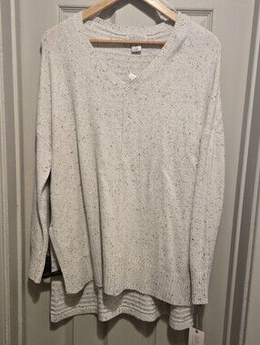 Ruby Moon Oversized Hi Low Beige Sweater Sz Small